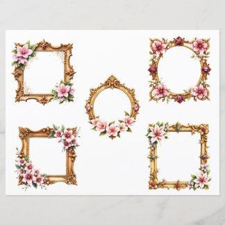 Recortes de Papel de Scrapbook de Moldura Floral B