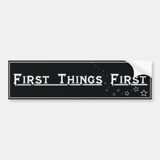 Recuperação de adesivo de para-choque First Things