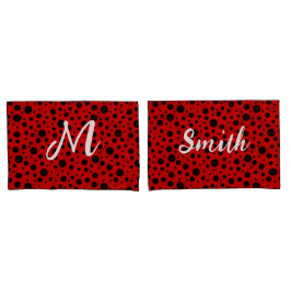 Red and black polka dots funny ladybug