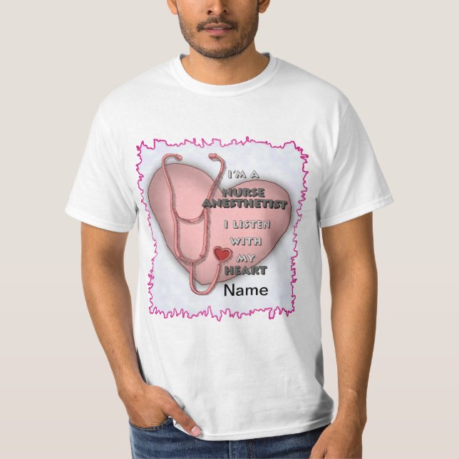Red Anesthetist Nurse Heart t-shirt (Frente)