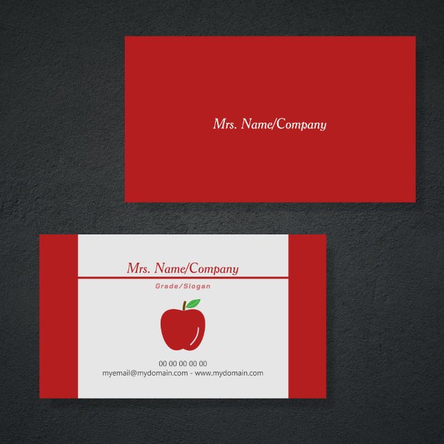 Red Apple Teacher Cartão de visita (Red Apple Teacher Business Card)