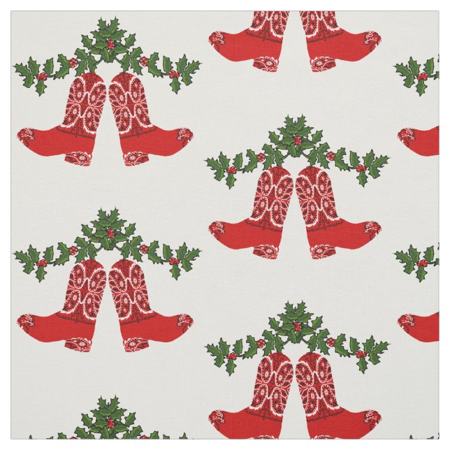 Red Bandana Impressão Cowboy Boots Com Tecido Garl (Modelo)