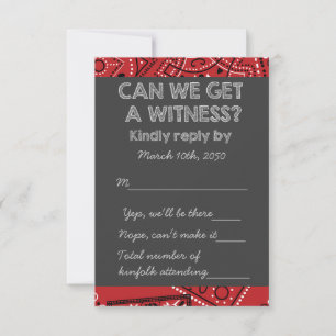 Red Bandana Rustic Chalkboard Country Weding RSVP