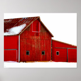 Red Barn Farmhouse Poster Impressão Wall Art