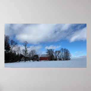 Red Barn na Poster de neve