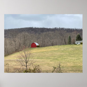 Red Barn no Hill Poster