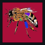 Red Bee Pop Art Poster<br><div class="desc">apresenta um impressão da pintura de pop de arte "Dusky Red Bee Pop Art" do artista escocês, MWright.</div>