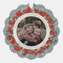 Red Berries + Eucalyptus Christmas Wreath Photo