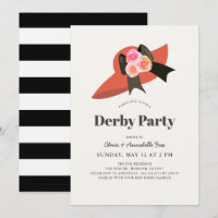 Red Big Hat Rosa Derby Convite de festas