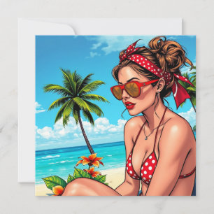 Red Bikini, óculos de sol e mulher Bandana