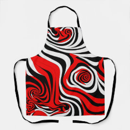 Red, Black and White Wave Pattern