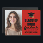 Red Black Class of 2026 Graduation Photo Magnet<br><div class="desc">A personalized graduation announcement magnetic card in red and black for a high school,  college,  or university from the class of 2026. Customize with your school name and graduating class under the lovely calligraphy for an elegant personalized graduate photo magnet with your senior portrait photograph.</div>
