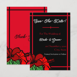 Red & Black Hibiscus Salve a Placa Plana de Data