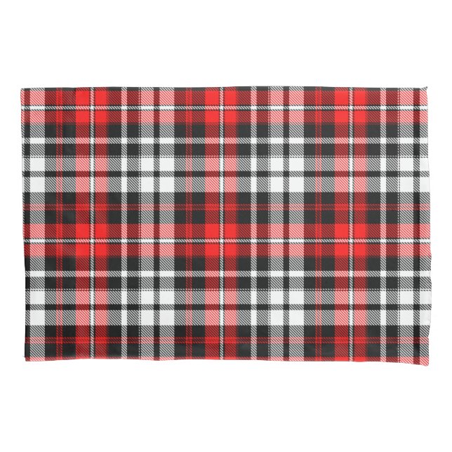 Red Black White Plaid Tartan Pattern Design  (Frente)