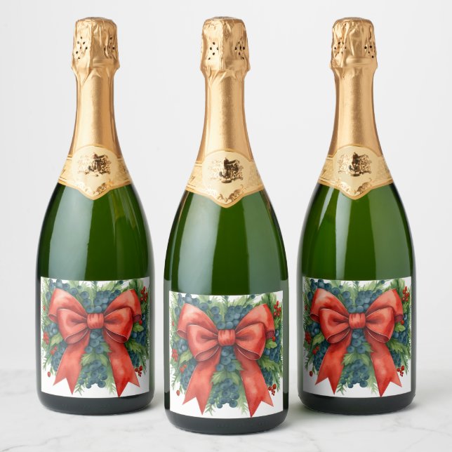 Red Bow Baby Shower Christmas Brunch (Garrafas)