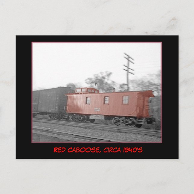 Red Caboose, cartão postal de cerca de 1940 (Frente)