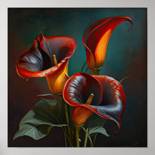 Red Calla Lily Flower Art Impressão