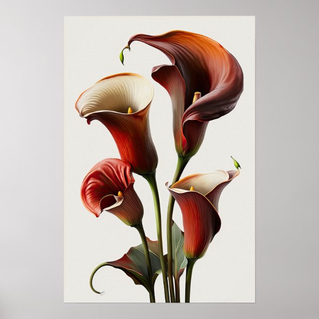 Red Calla Lily Flower Art Impressão (Frente)