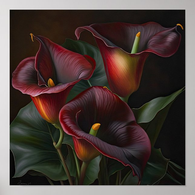 Red Calla Lily Flower Art Impressão (Frente)