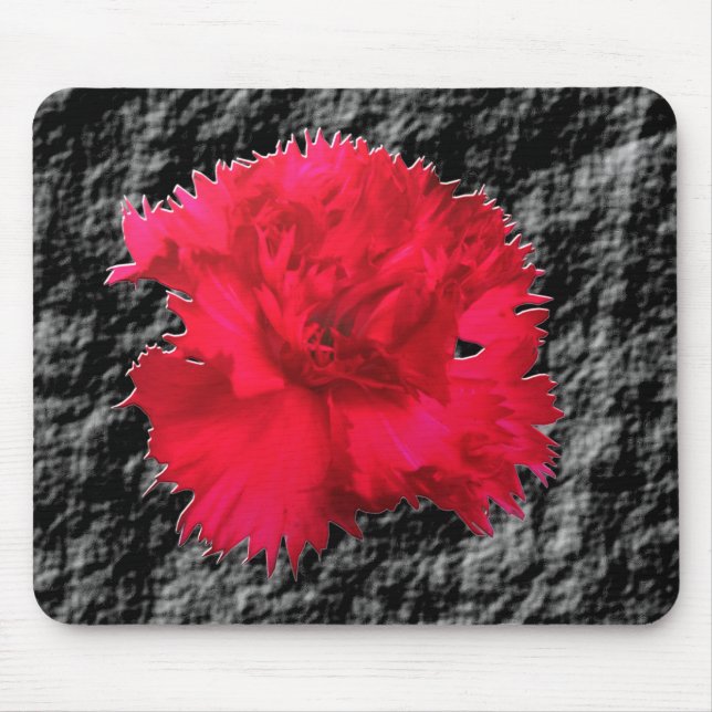 Red Carnação Floral Fantasy Mousepad (Frente)