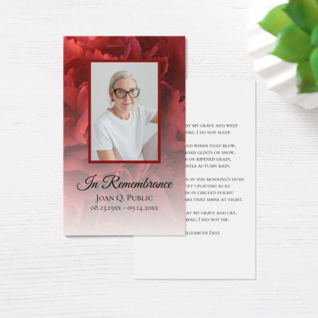 Red Carnação Floral Funeral Oração Memorial (Mesa)