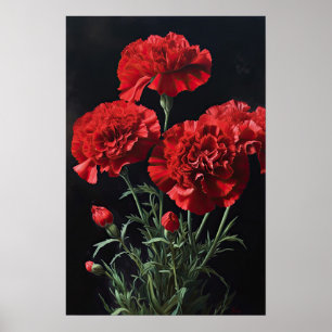 Red Carners Flower Art Impressão Poster