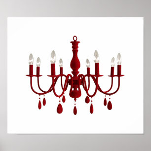 Red Chandelier ~ Poster / Impressão