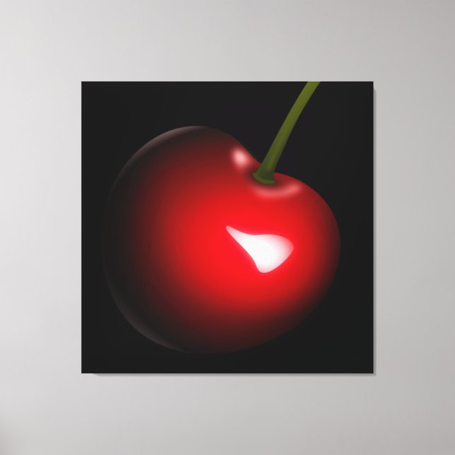 Red Cherry Canvas Print - Sua Cor - Texto (Frente)
