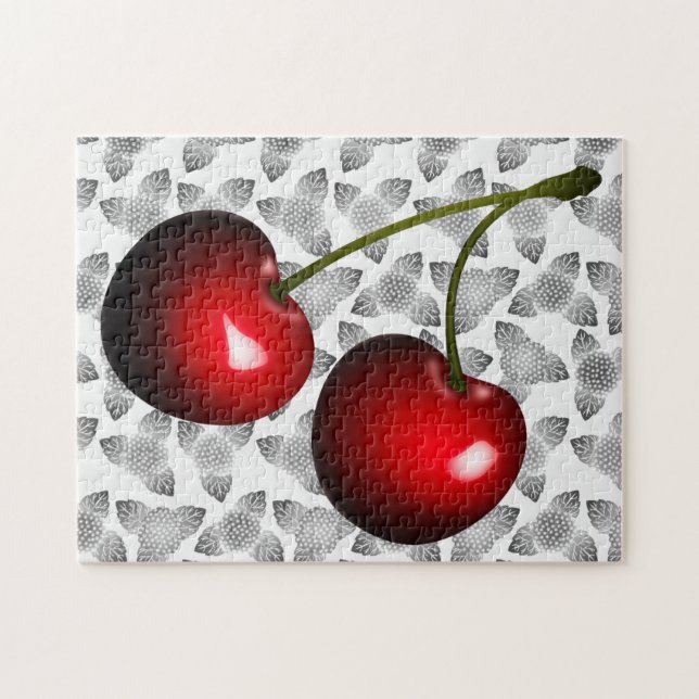 Red Cherry Jigsee Quebra-cabeça Doce Cereja Presen (Horizontal)