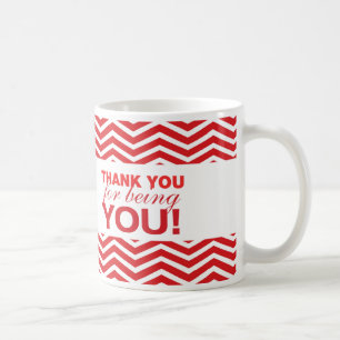 Red Chevron Obrigado caneca