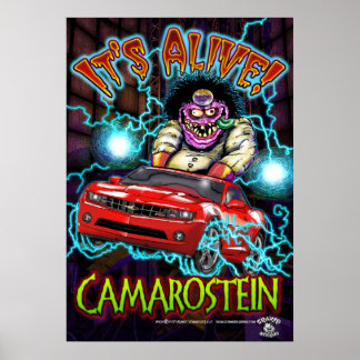 Red Chevy Camaro RS Poster