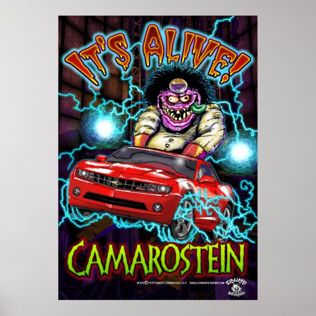 Red Chevy Camaro RS Poster (Frente)