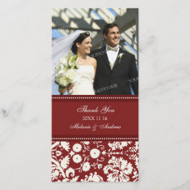 Red Cream Obrigado Cartões com fotos De Casamento