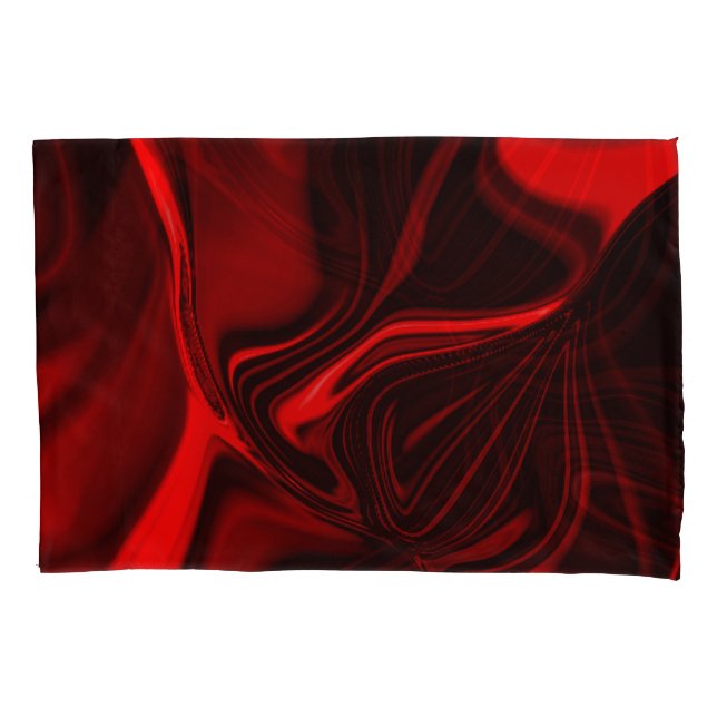 Red curves and undulations on dark background (Frente)