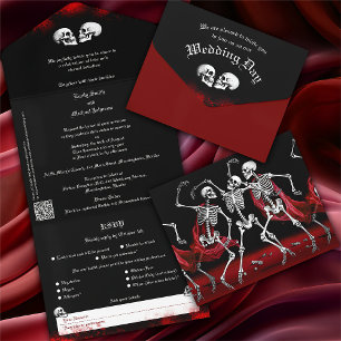 Red Death Dancing Skeletons Casamento Gótico