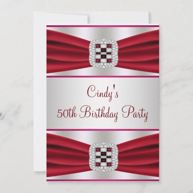 Red Diamond 50º Convite de Aniversário (Frente)