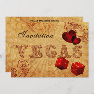 Red dice Vintage convites de casamento de Vegas