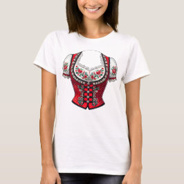 Red Dirndl Top For Folk Festival
