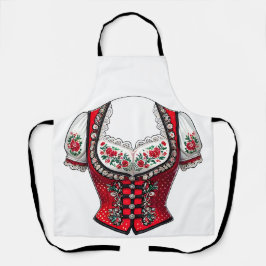 Red Dirndl Top Para Festival Folk