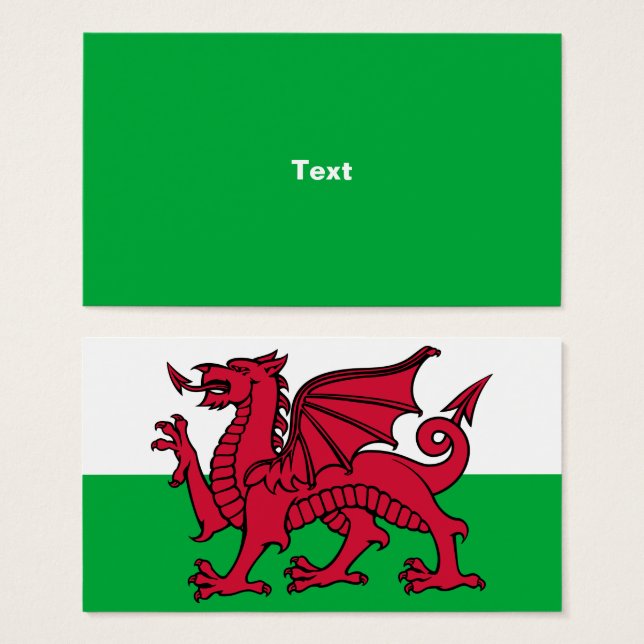 Red Dragon Celtic Flag & Welsh (Frente & Verso)