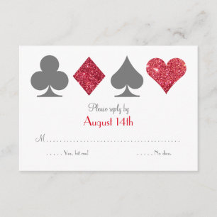 Red e Cinza Destino Las Vegas Faux Glitter RSVP