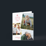 Red Enviando Víblias Cheias Três Cartão Dobrado De<br><div class="desc">Este clássico cartão de saudação sazonal vermelho e branco recebe o tratamento moderno com um gráfico holly simples e festivo e três das suas fotos favoritas num formato chic, sobreposto. Adicione texto de mensagem pré-impressa ou mais fotos ao dentro deste cartão dobrado para obter uma mensagem totalmente personalizada de aplauso....</div>