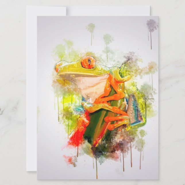 Red Eyed Tree Frog Nature Funny Wild Animal Lover (Frente)