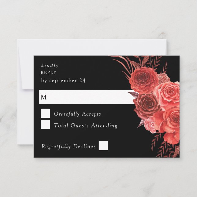 Red Floral Black no Meal RSVP 2 (Frente)