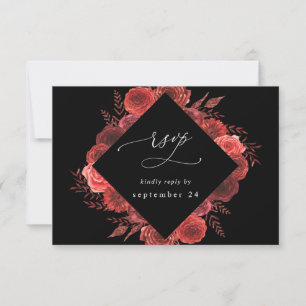 Red Floral Black w RSVP 2