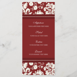 Red Floral Damask Menu Casamento
