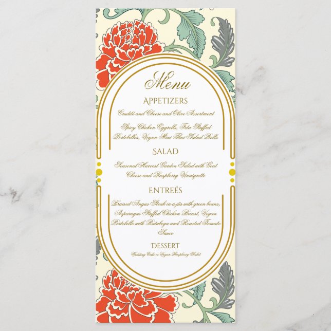 Red Florals with Green Leaves (Frente)