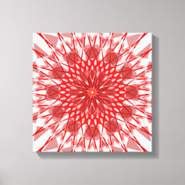 Red Flower mandala Canvas Art