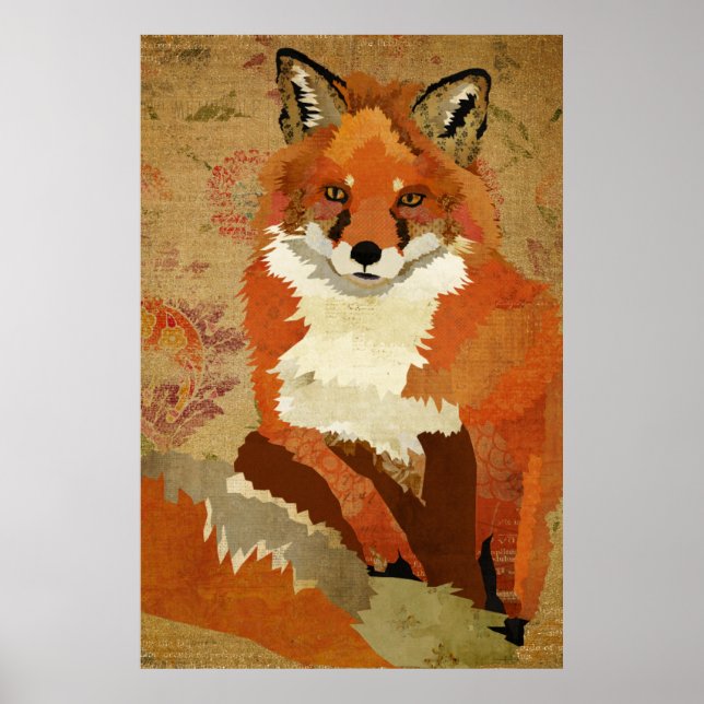 Red Fox Vintage Art Poster (Frente)