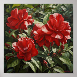 Red Gardenia Flowers Art Impressão Poster
